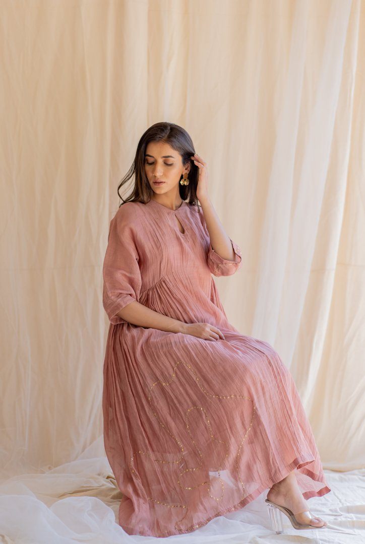 Blush Shabnam Kurta and Izaar Set by Nirjara for women Worldwide