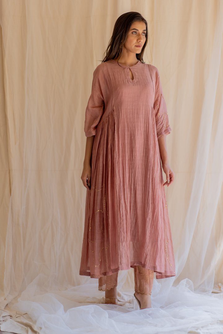 Blush Shabnam Kurta and Izaar Set by Nirjara for women Worldwide