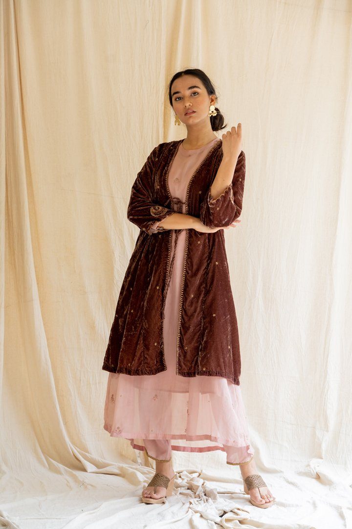 Brown Chaand Jacket Jackets & Overlays by Nirjara for women Worldwide