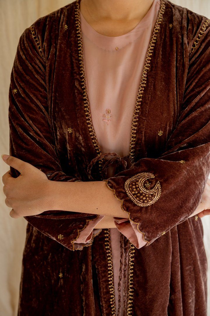 Brown Chaand Jacket Jackets & Overlays by Nirjara for women Worldwide