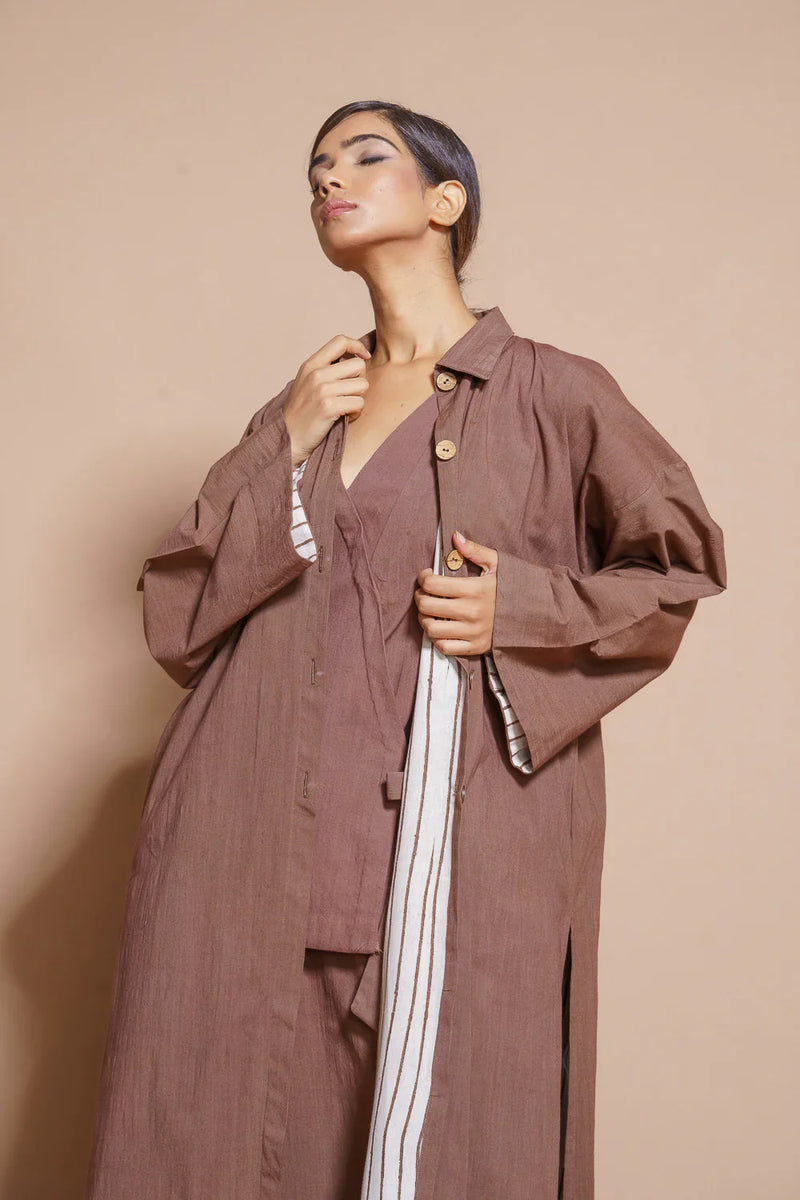 Butter Jacket cotton matty jackets and overlays by Stoique in terracotta for women Worldwide