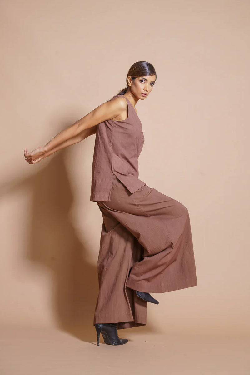 Butter Pants cotton matty pants/trousers by Stoique in terracotta for women Worldwide