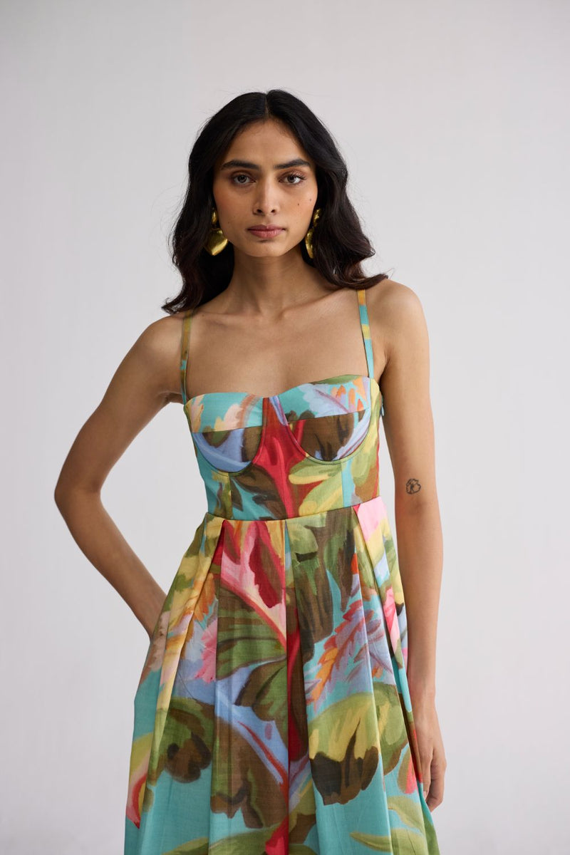 CAMPARI BRALETTE DRESS cotton satin dress by YAM in multicolor for women Worldwide