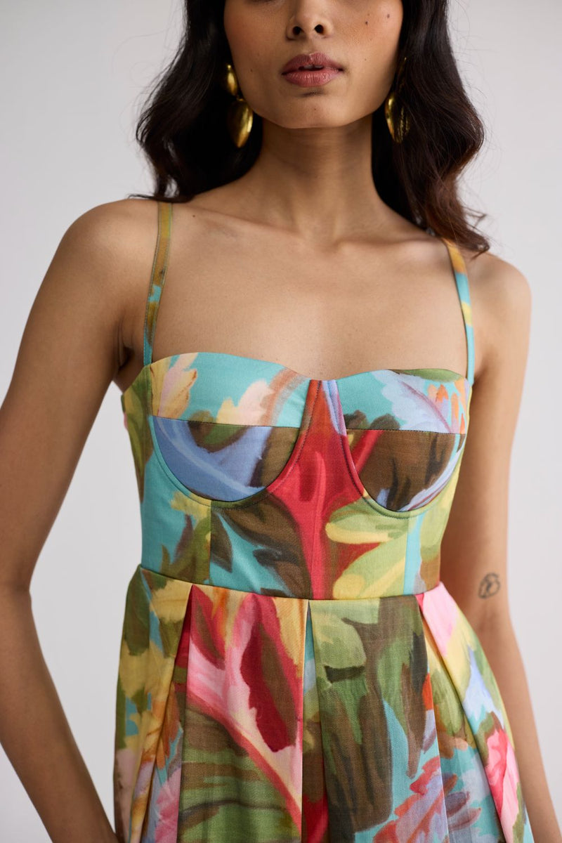CAMPARI BRALETTE DRESS cotton satin dress by YAM in multicolor for women Worldwide