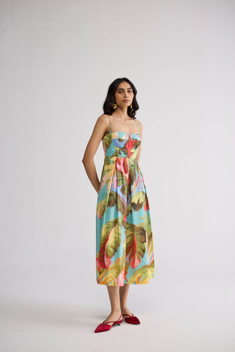 CAMPARI BRALETTE DRESS cotton satin dress by YAM in multicolor for women Worldwide