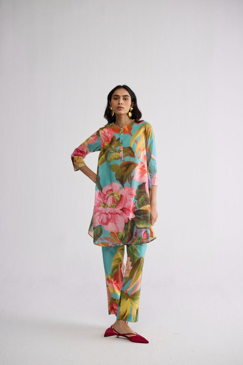 CAMPARI SHORT KURTA SET cotton cambric kurta/kurta set by YAM in multicolor for women Worldwide