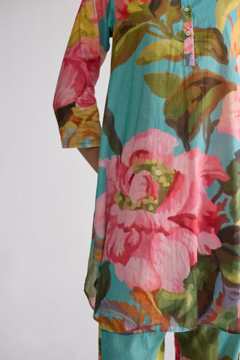 CAMPARI SHORT KURTA SET cotton cambric kurta/kurta set by YAM in multicolor for women Worldwide