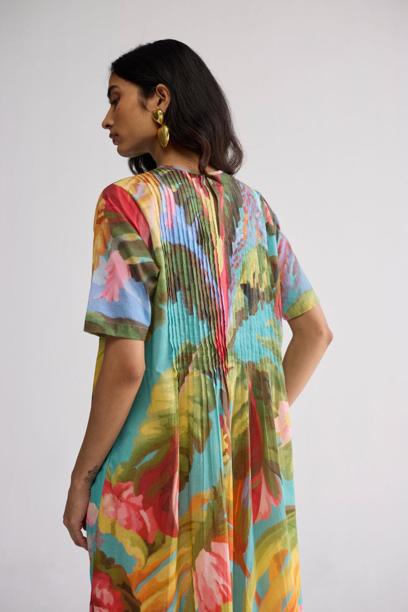 CAMPARI PINTUCKS DRESS cotton cambric dress by YAM in multicolor for women Worldwide