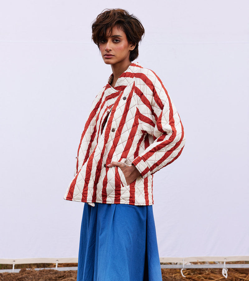 Carmine jacket cotton by Khara Kapas in red for women Worldwide