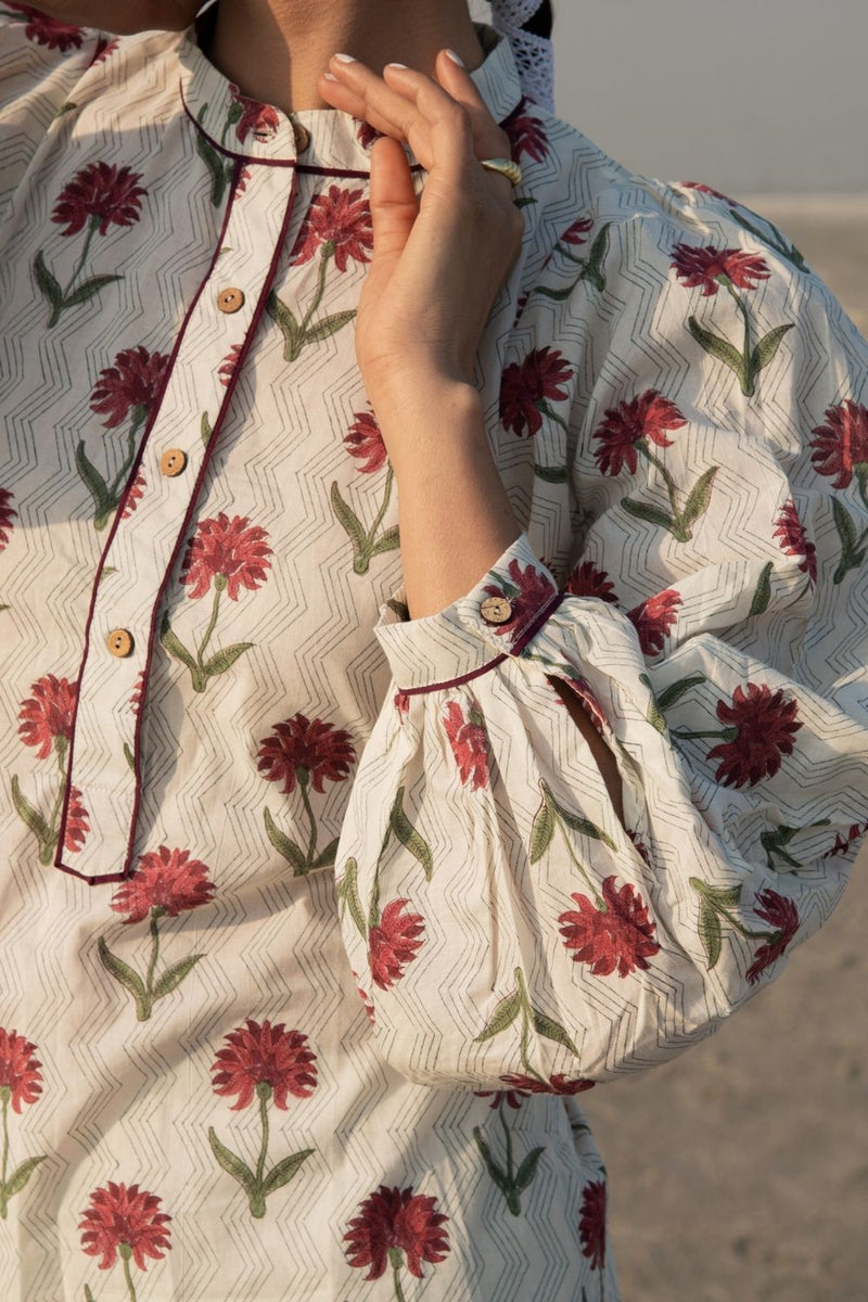 Carnations Kurta Set Kurta Sets by Marche for women Worldwide