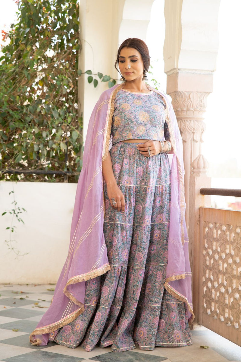 Chaand Inaya Skirt Set Lehenga Set by Maison Shefali for women Worldwide