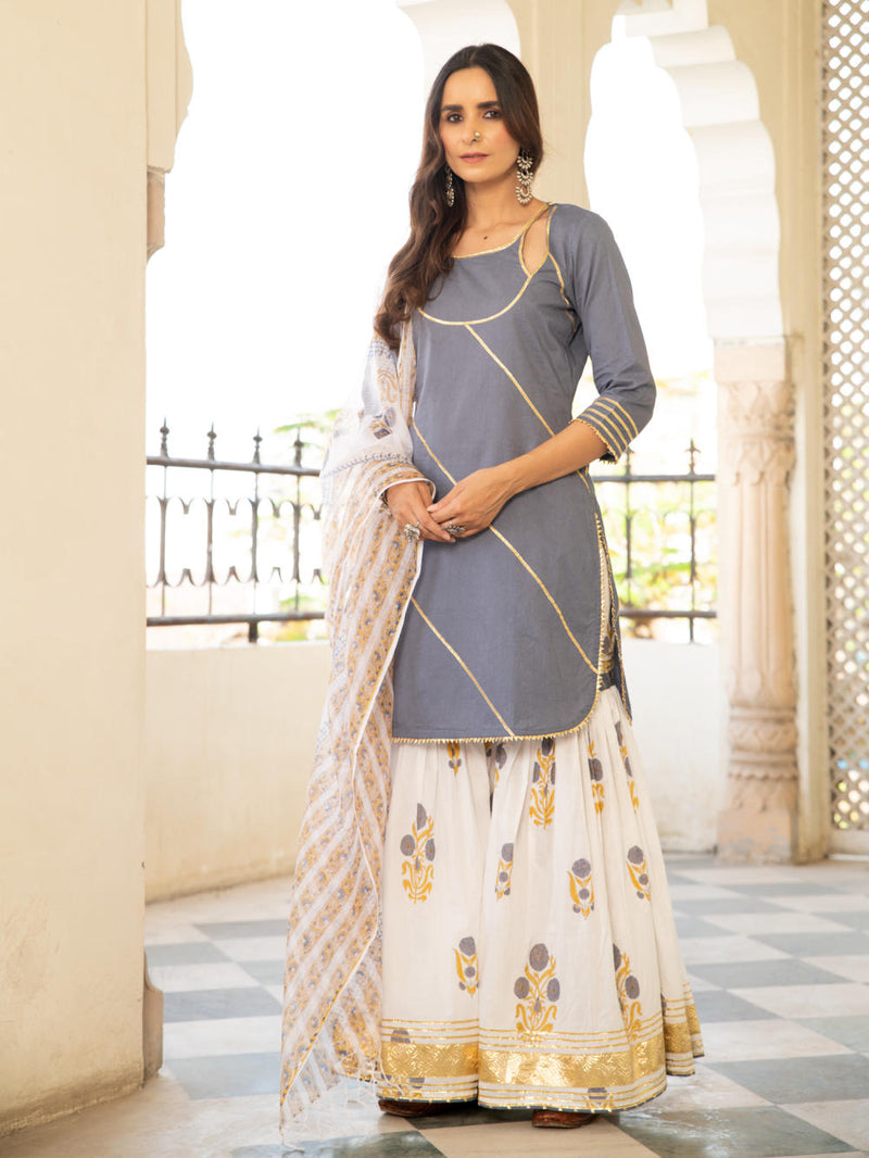 Chaand sharanya neel Kurta Sets by Maison Shefali for women Worldwide