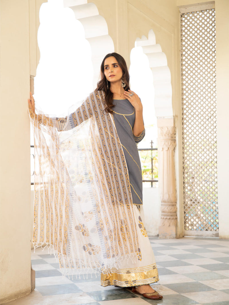 Chaand sharanya neel Kurta Sets by Maison Shefali for women Worldwide