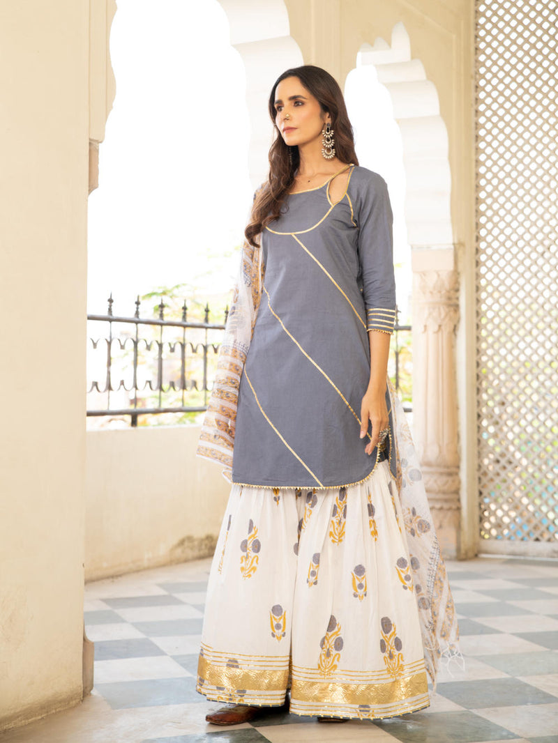 Chaand sharanya neel Kurta Sets by Maison Shefali for women Worldwide