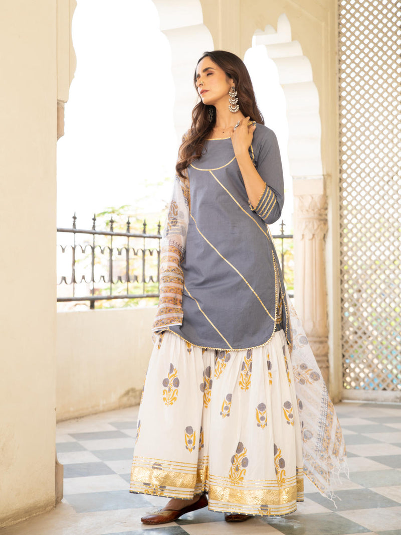 Chaand sharanya neel Kurta Sets by Maison Shefali for women Worldwide