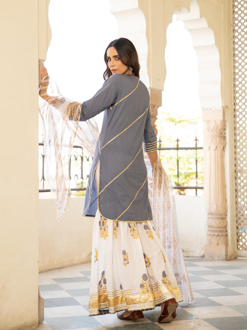 Chaand sharanya neel Kurta Sets by Maison Shefali for women Worldwide
