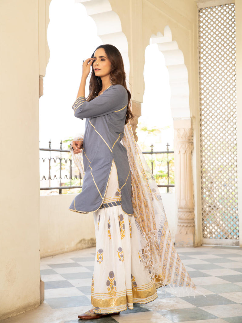 Chaand sharanya neel Kurta Sets by Maison Shefali for women Worldwide