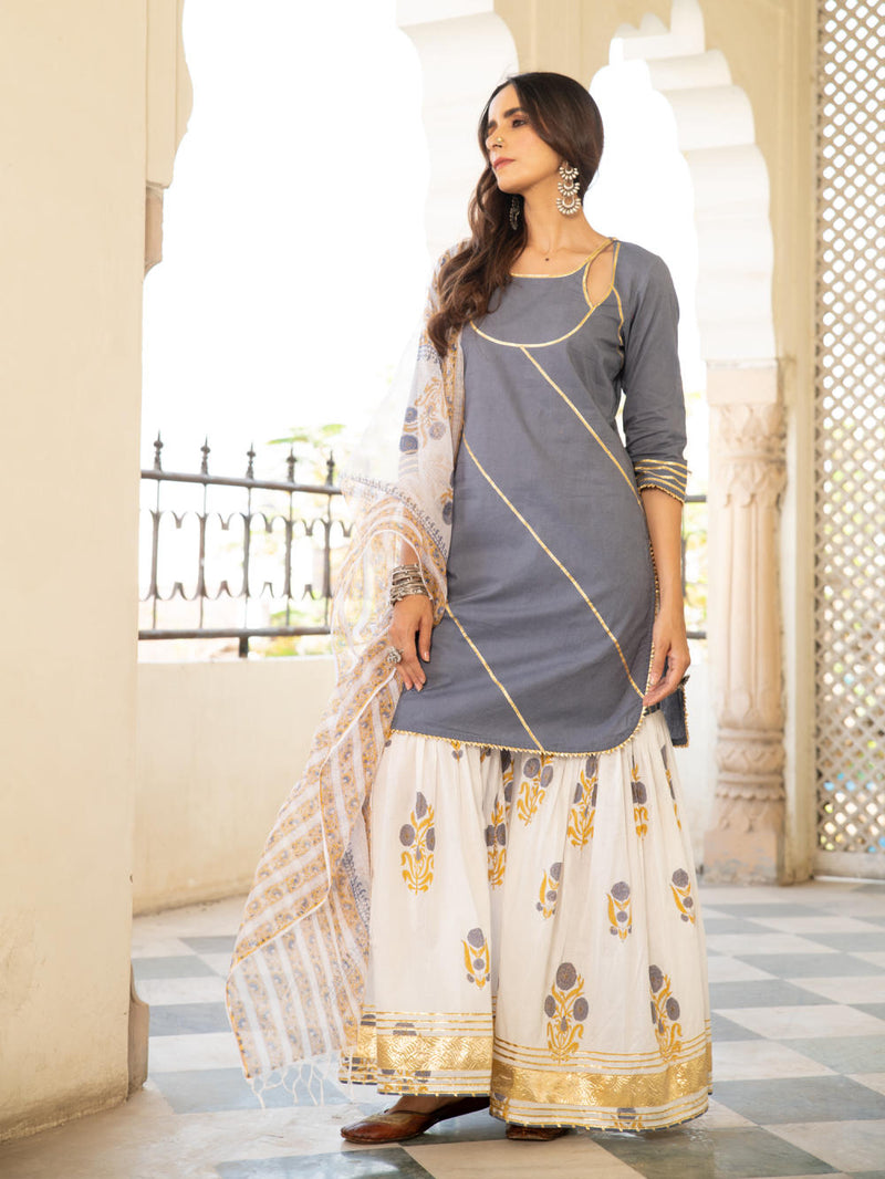 Chaand sharanya neel Kurta Sets by Maison Shefali for women Worldwide
