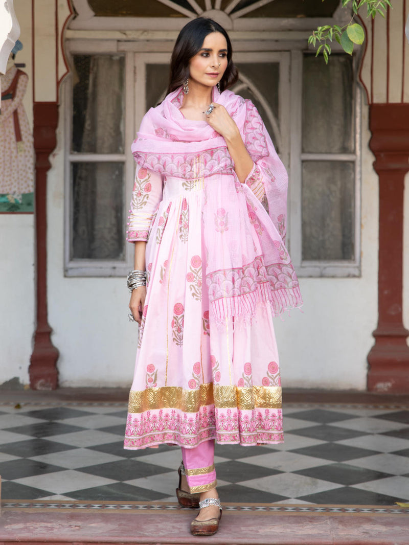Chaand Tahira Gulaabi Kurta Sets by Maison Shefali for women Worldwide