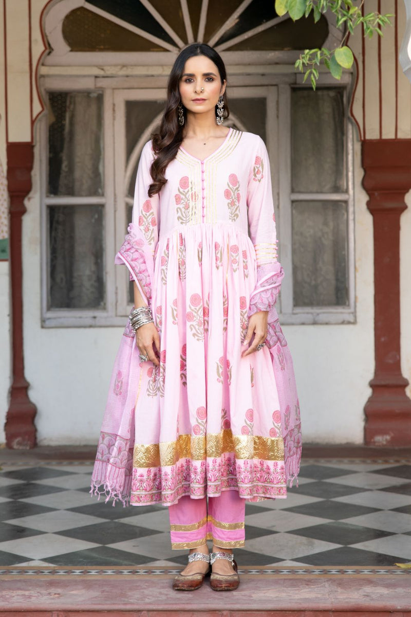 Chaand Tahira Gulaabi Kurta Sets by Maison Shefali for women Worldwide