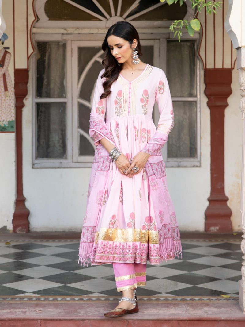 Chaand Tahira Gulaabi Kurta Sets by Maison Shefali for women Worldwide