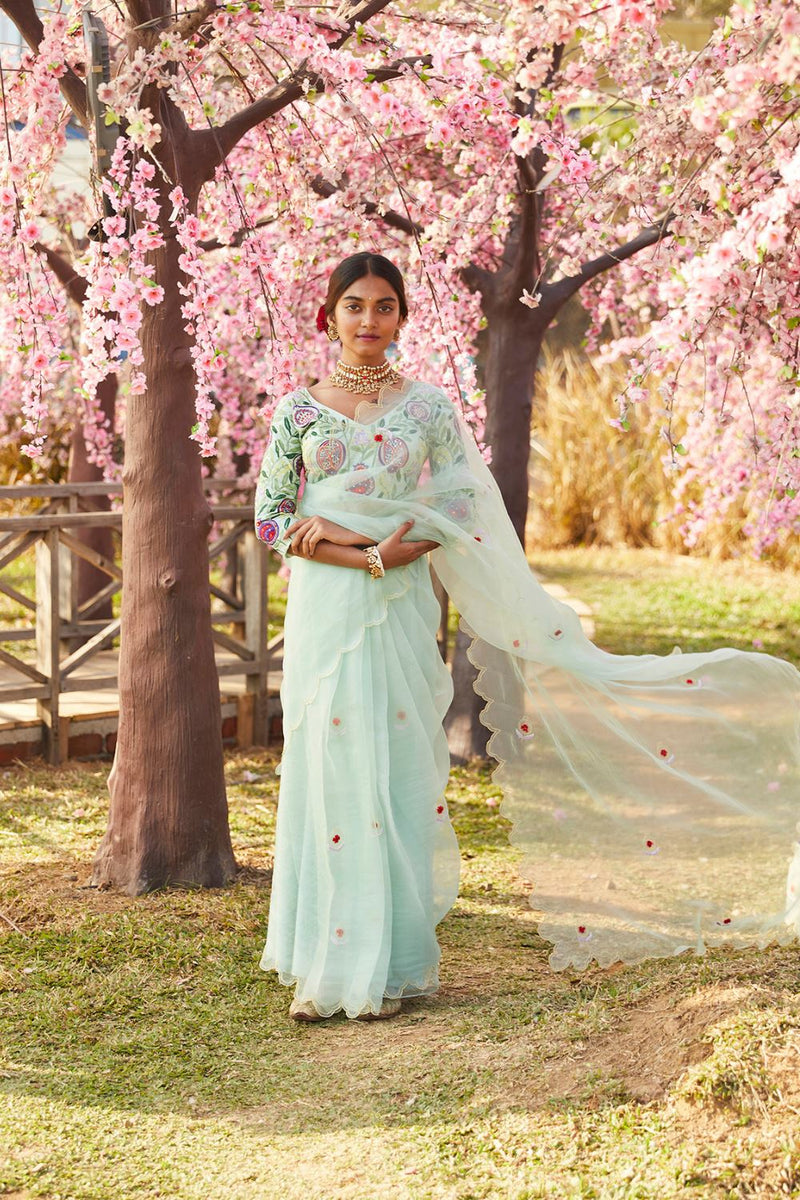 CHAANDANI ORGANZA SILK SARI silk by JodiLife for women Worldwide