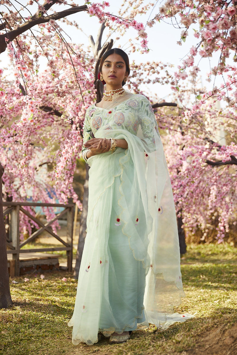 CHAANDANI ORGANZA SILK SARI silk by JodiLife for women Worldwide