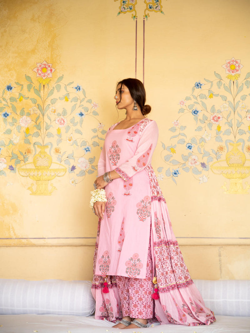 Chandni Gulaab mughal baagh jacket set Kurta Sets by Maison Shefali for women Worldwide