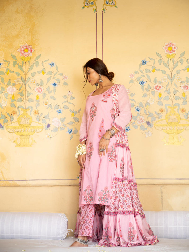Chandni Gulaab mughal baagh jacket set Kurta Sets by Maison Shefali for women Worldwide