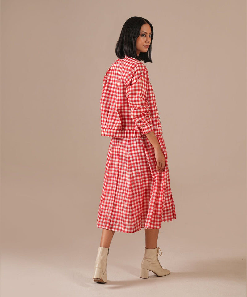 CHERRY LUSTER SET 100% cotton by Indigo Dreams in red color for women Worldwide