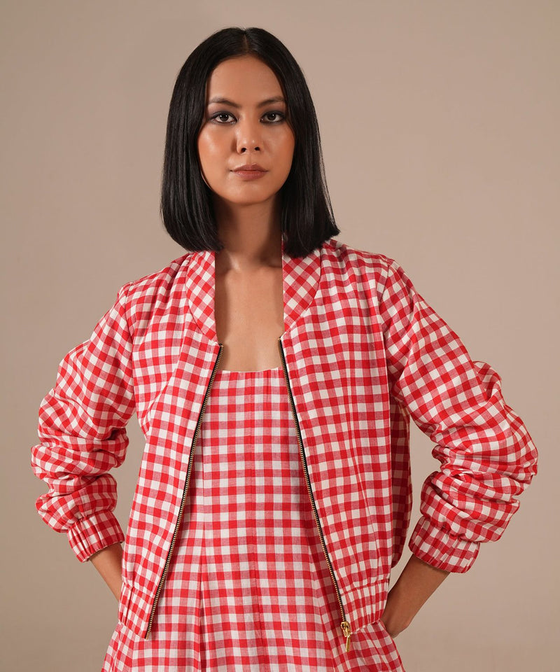 CHERRY LUSTER SET 100% cotton by Indigo Dreams in red color for women Worldwide