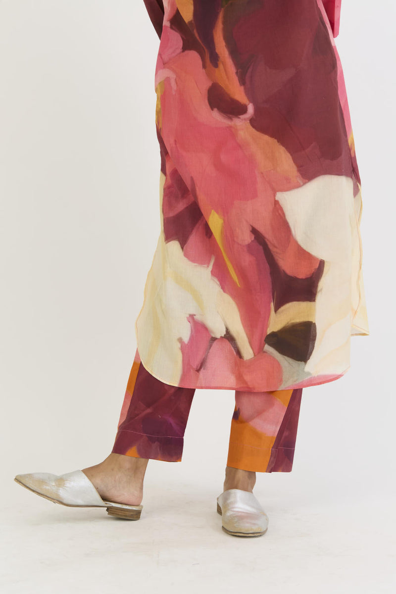CHERRY LONG KURTA SET cotton by Yam in multi color for women Worldwide