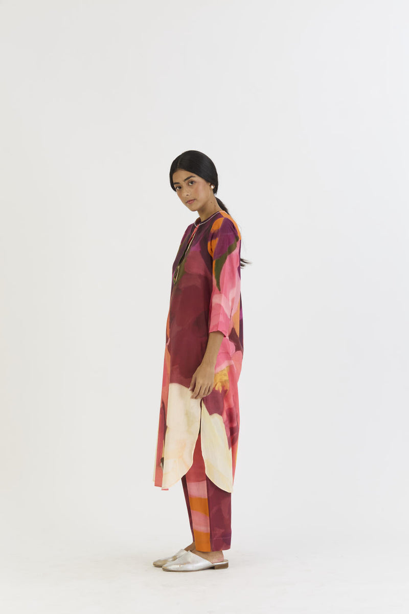 CHERRY LONG KURTA SET cotton by Yam in multi color for women Worldwide
