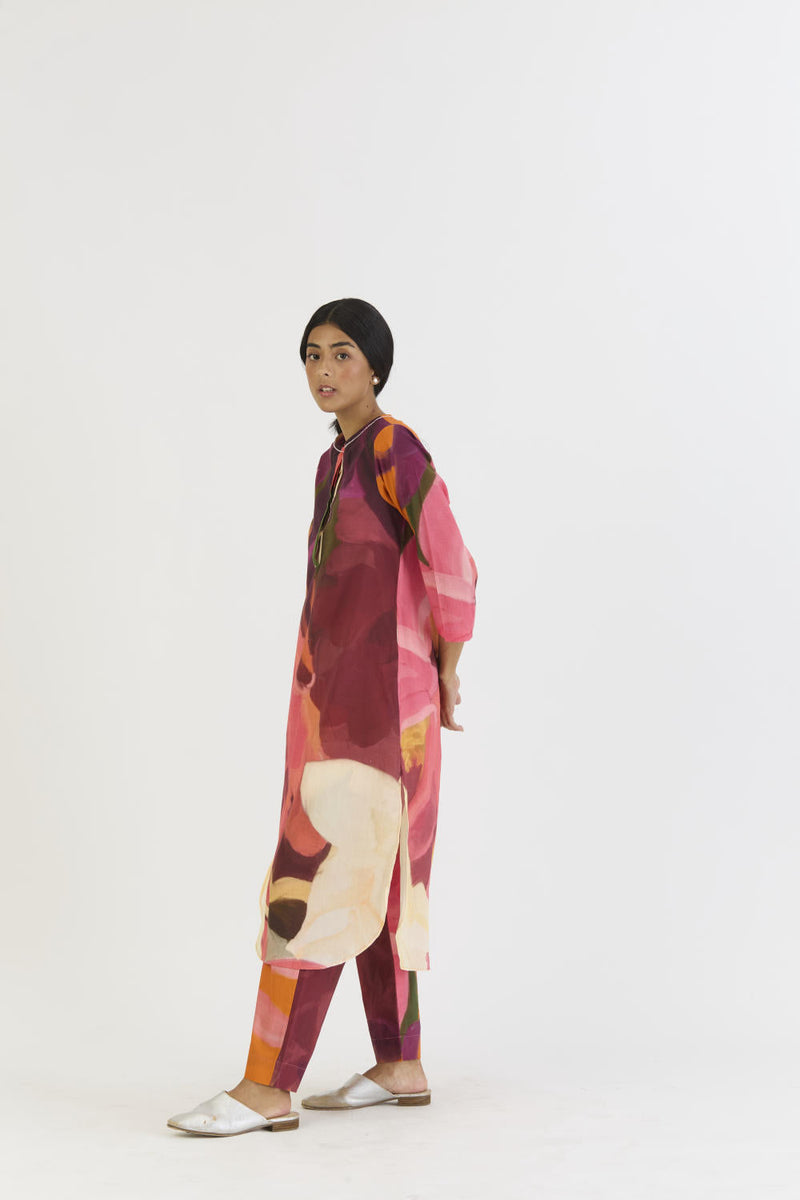 CHERRY LONG KURTA SET cotton by Yam in multi color for women Worldwide