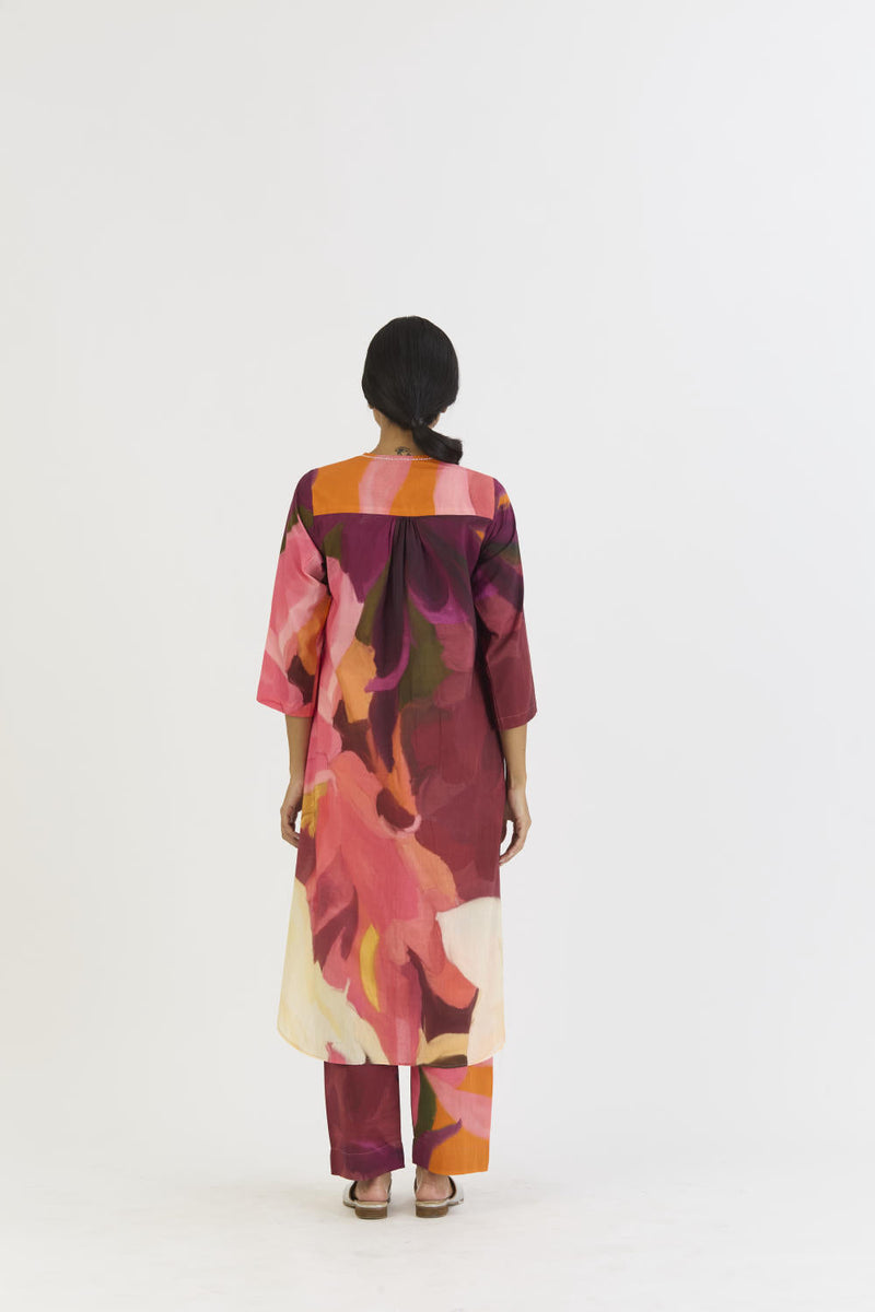 CHERRY LONG KURTA SET cotton by Yam in multi color for women Worldwide
