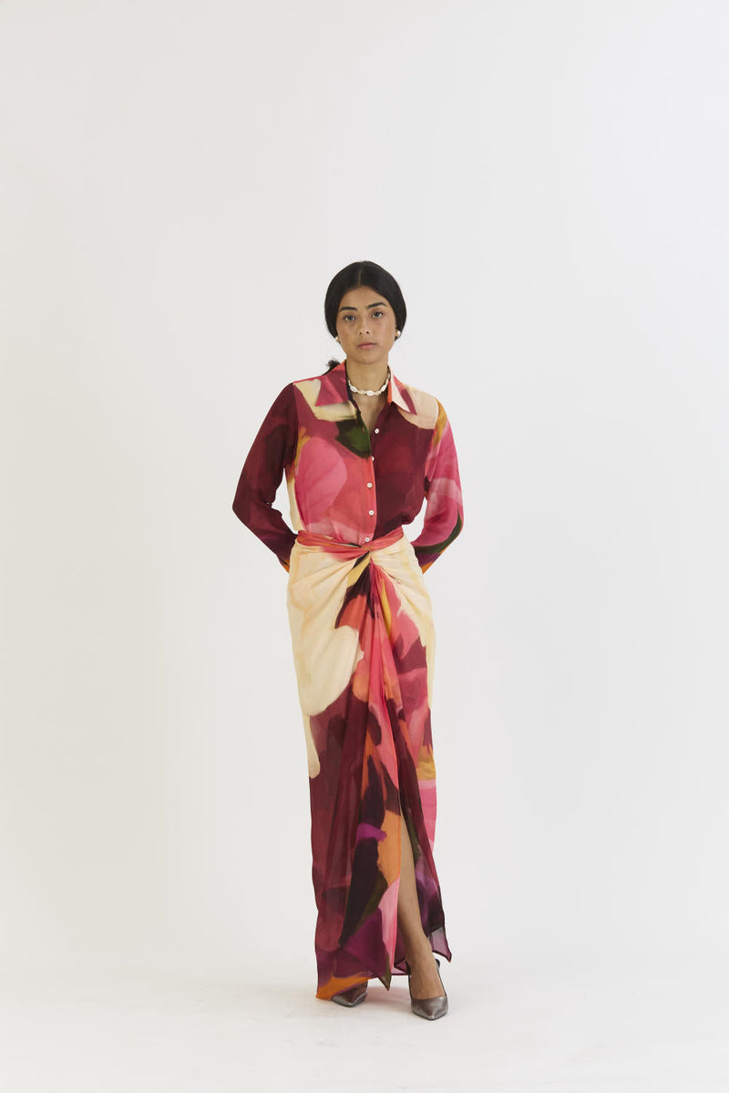 CHERRY SHIRT AND SKIRT SET mul by Yam in multi color for women Worldwide