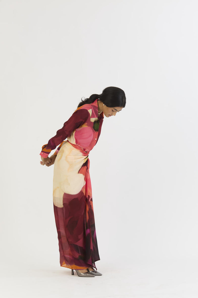 CHERRY SHIRT AND SKIRT SET mul by Yam in multi color for women Worldwide