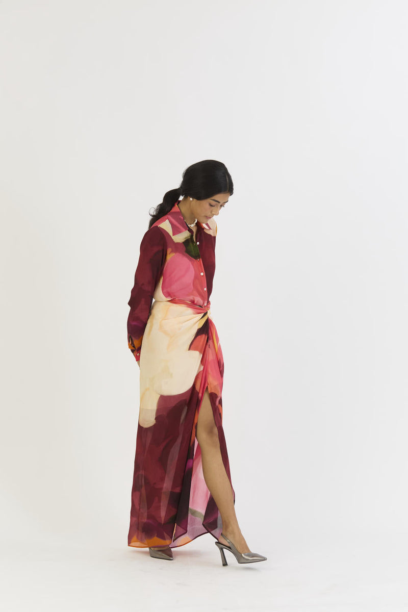 CHERRY SHIRT AND SKIRT SET mul by Yam in multi color for women Worldwide