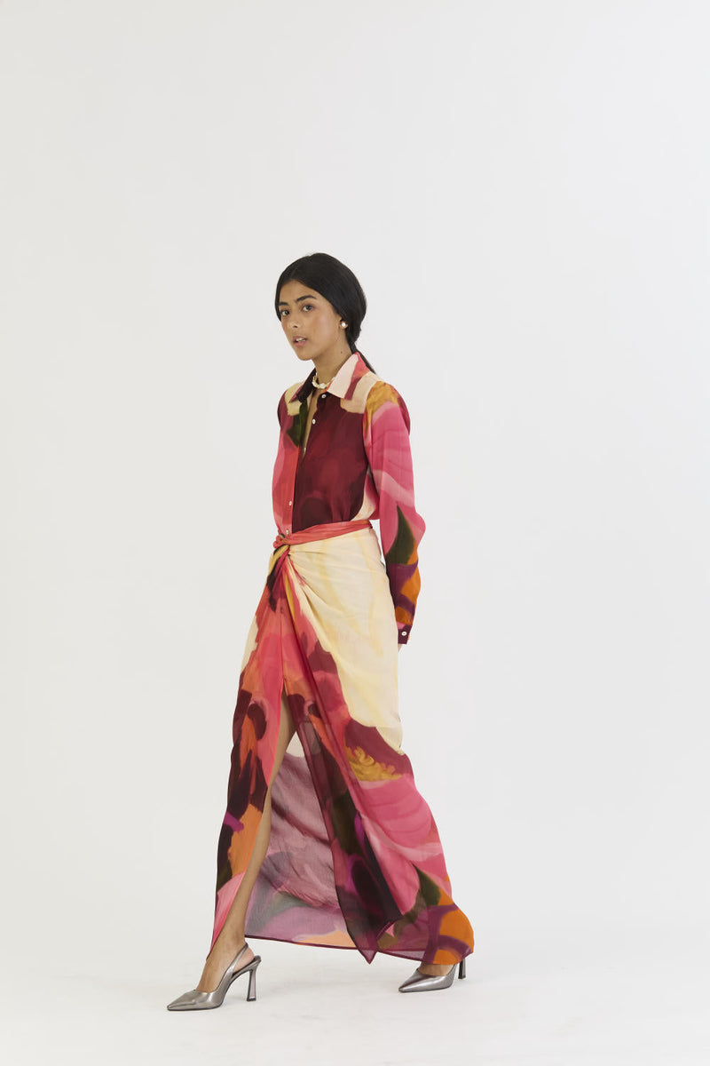 CHERRY SHIRT AND SKIRT SET mul by Yam in multi color for women Worldwide
