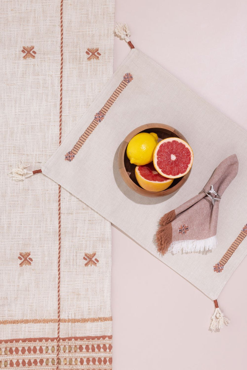 Chestnut Table Runner linen by Gado Living for Worldwide