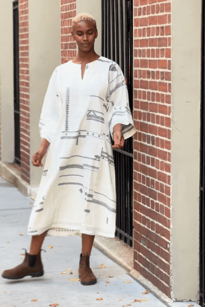 Oversized sleeve straight-cut dress Dress by World of Crow for women Worldwide