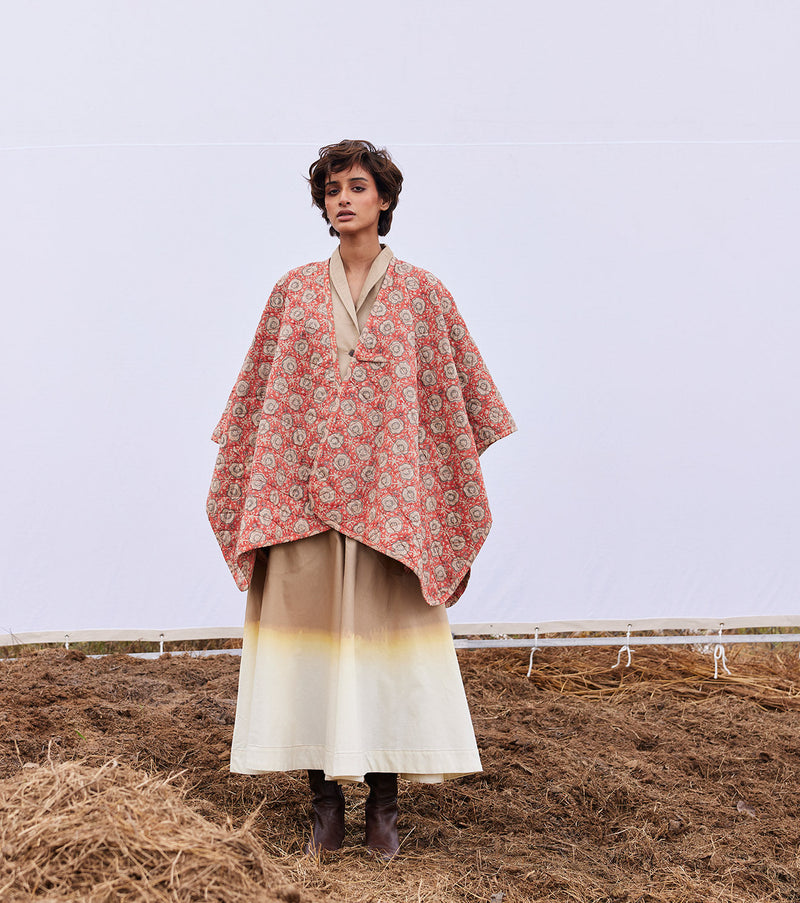 Cider cape cotton by Khara Kapas in red for women Worldwide
