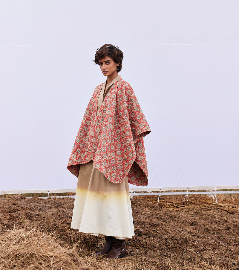 Cider cape cotton by Khara Kapas in red for women Worldwide