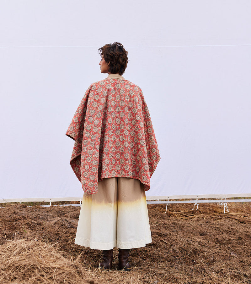 Cider cape cotton by Khara Kapas in red for women Worldwide