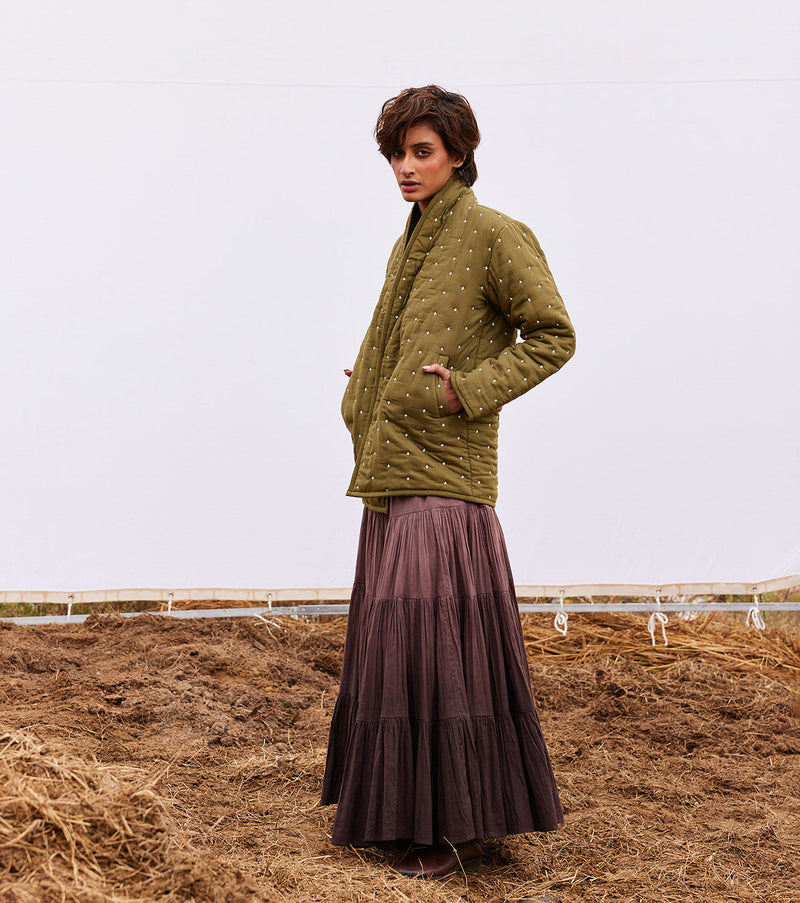 Clove jacket cotton by Khara Kapas in green for women Worldwide