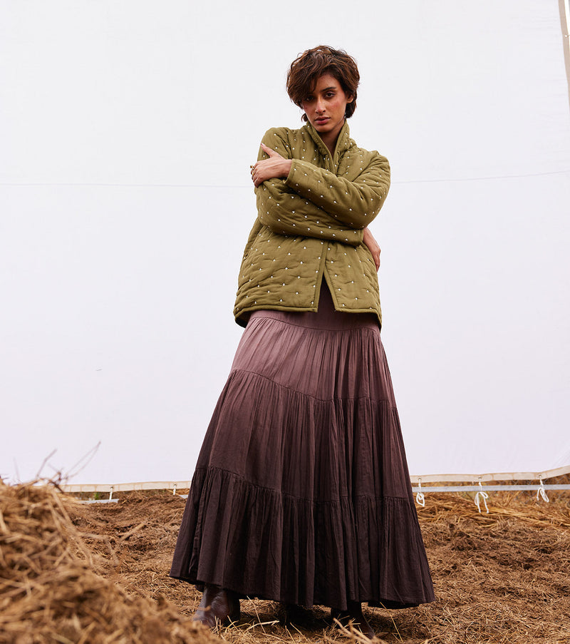 Clove jacket cotton by Khara Kapas in green for women Worldwide