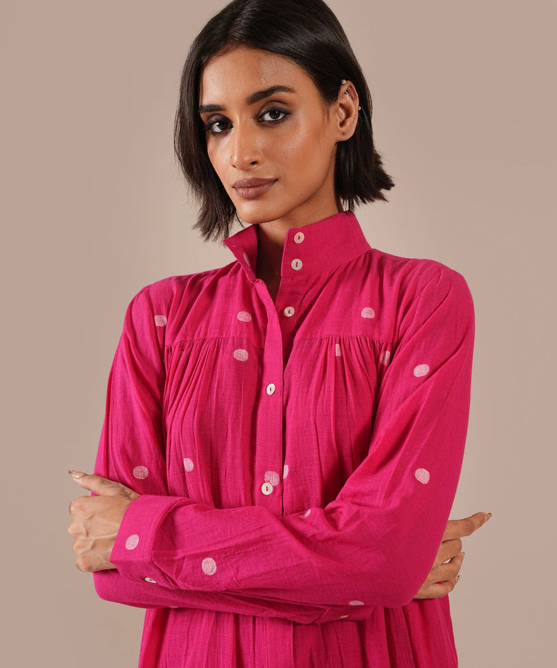 CORAL MIRAGE DRESS 100% cotton by Indigo Dreams in red color for women Worldwide