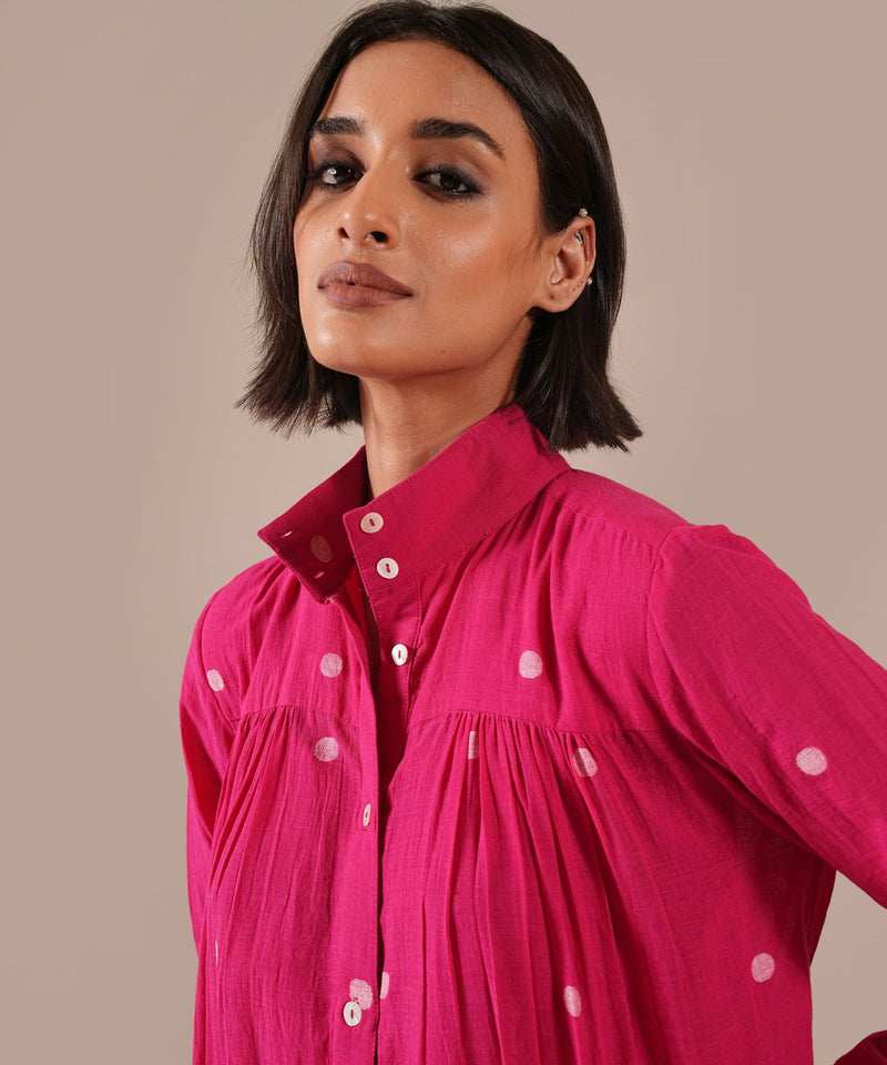 CORAL MIRAGE DRESS 100% cotton by Indigo Dreams in red color for women Worldwide