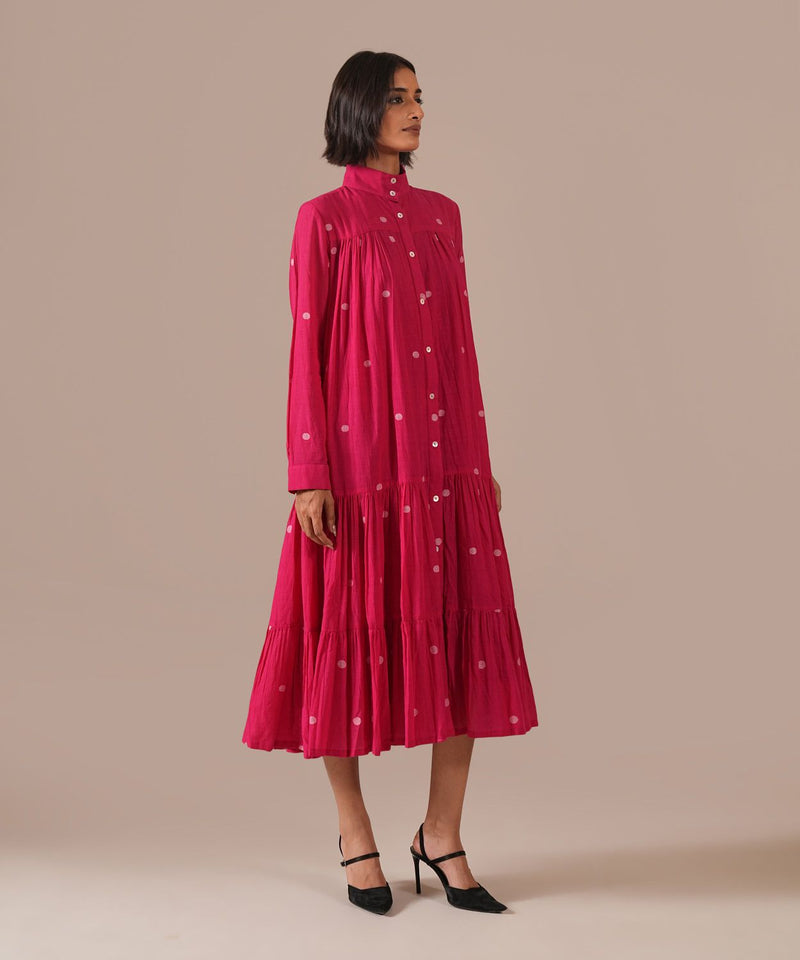 CORAL MIRAGE DRESS 100% cotton by Indigo Dreams in red color for women Worldwide