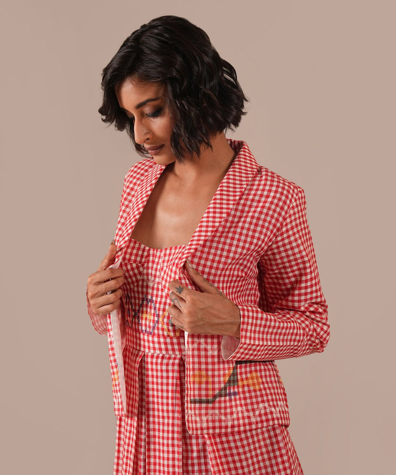 CRIMSON TALE SET 100% cotton by Indigo Dreams in red color for women Worldwide